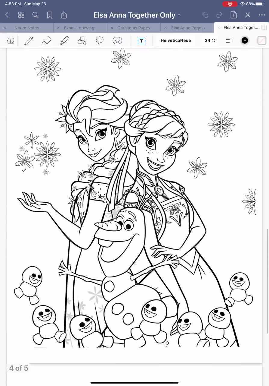 elsa anna coloring pages