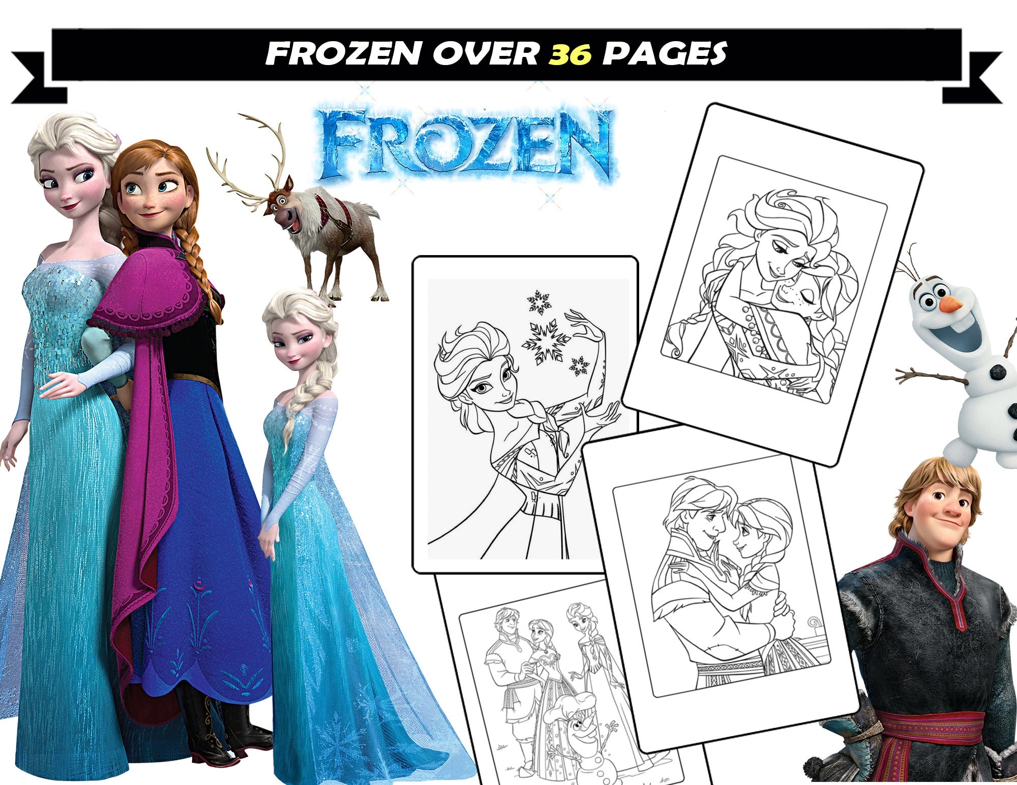 anna and elsa coloring pages