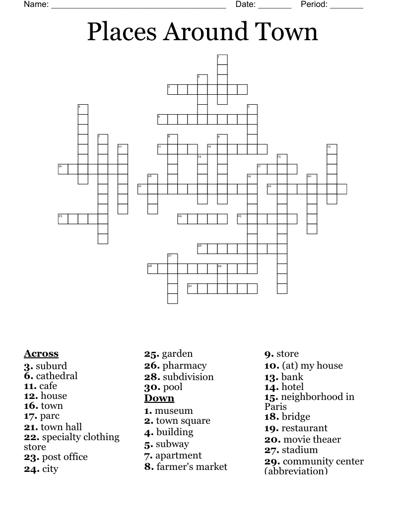 En Ville Crossword WordMint
