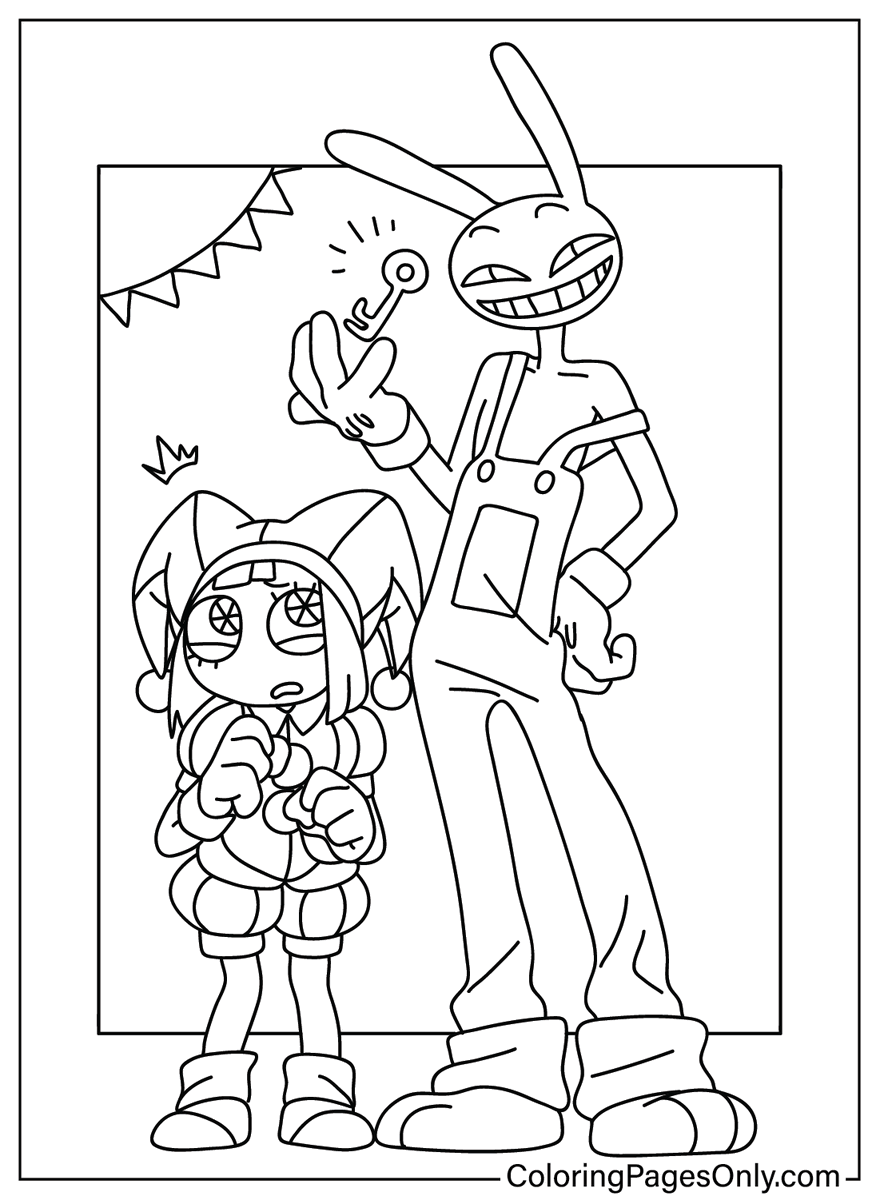 digital circus coloring pages