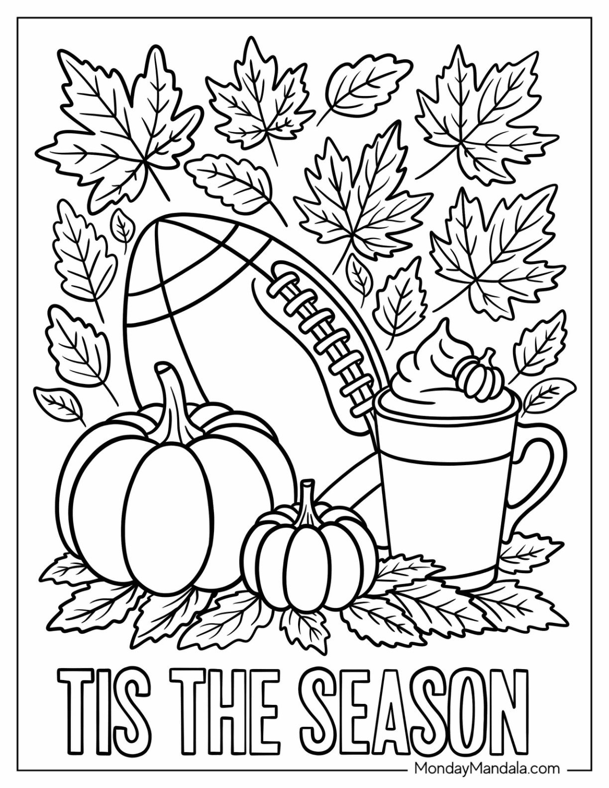 easy fall coloring pages