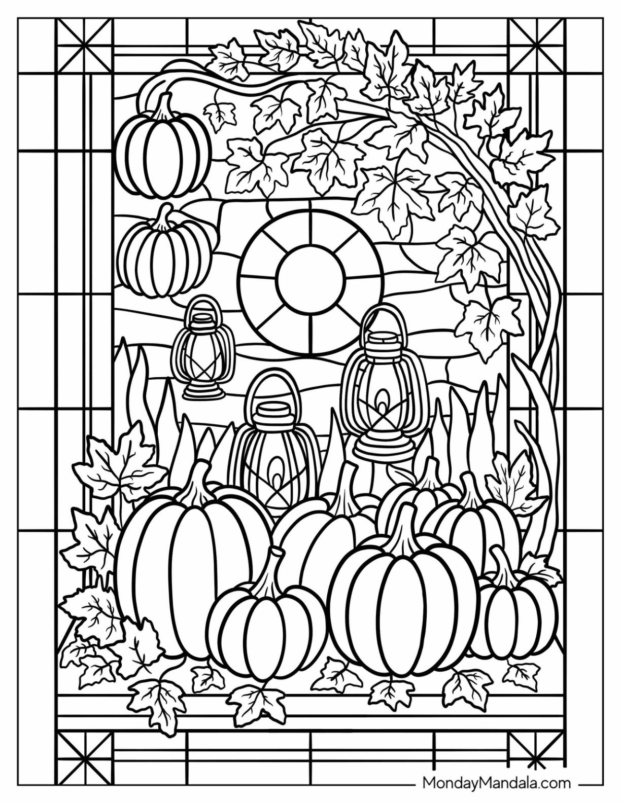 free autumn coloring pages
