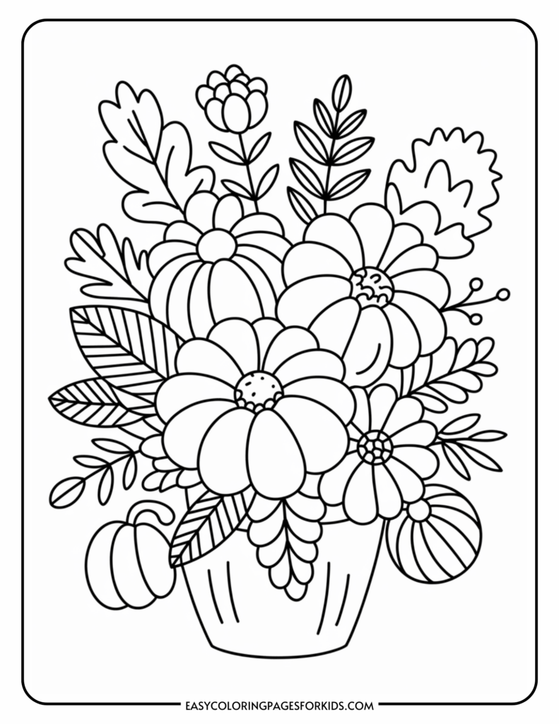 flower bouquet coloring page
