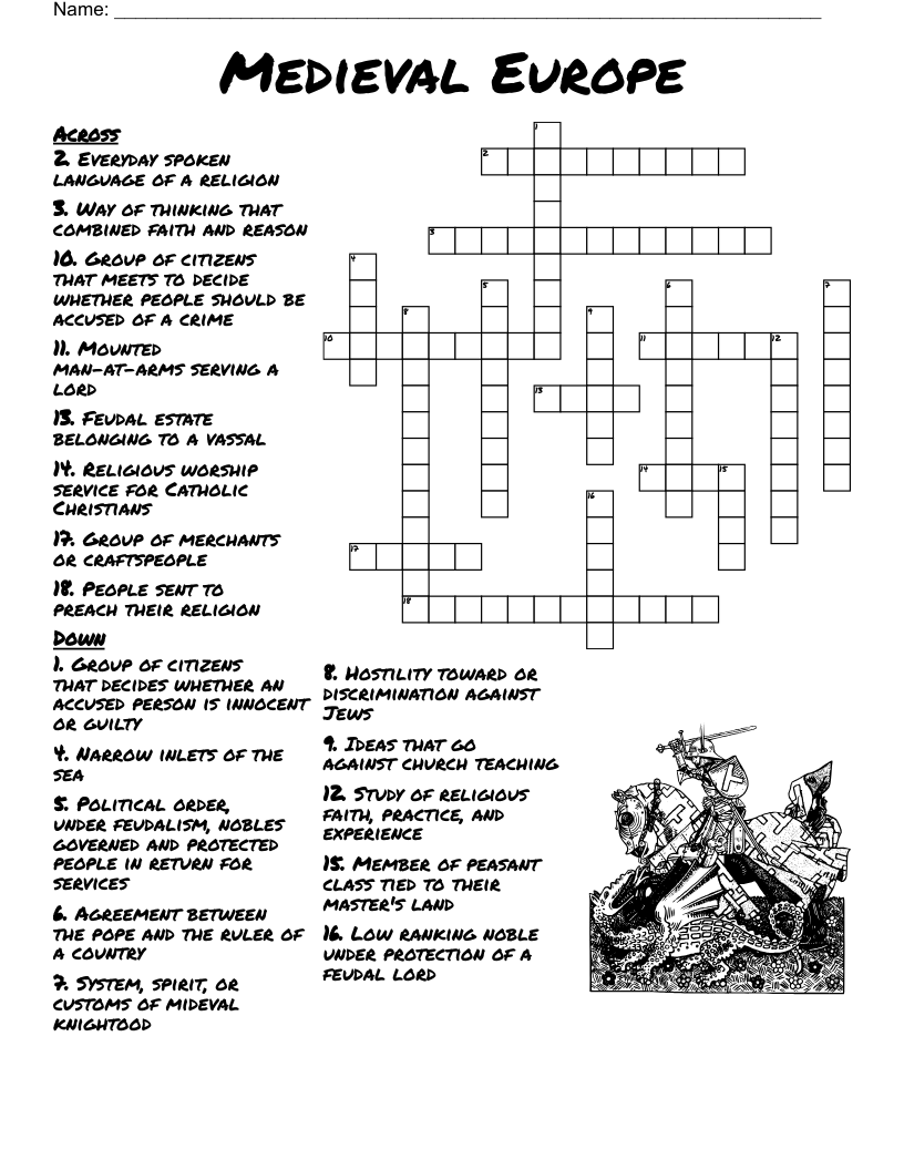 Feudal System Crossword WordMint Feudal System Crossword WordMint