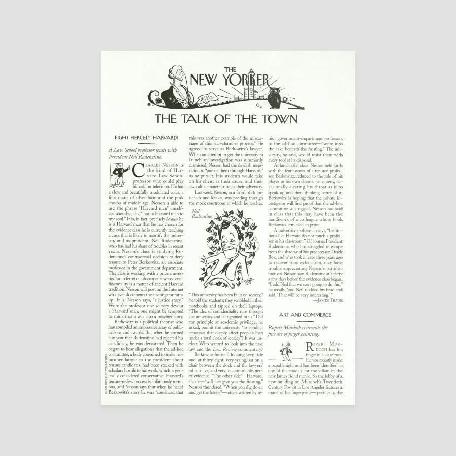 Fight Fiercely Harvard The New Yorker