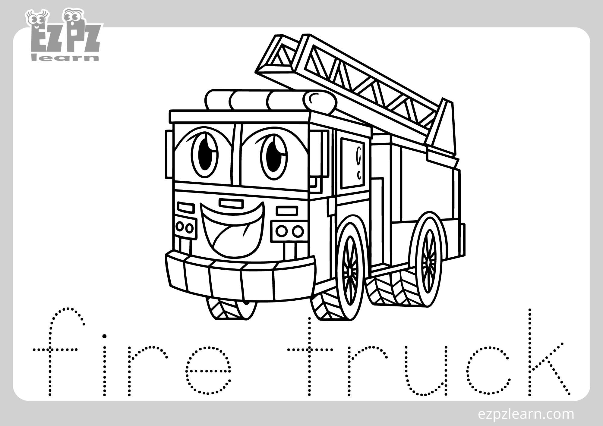 fire truck coloring page