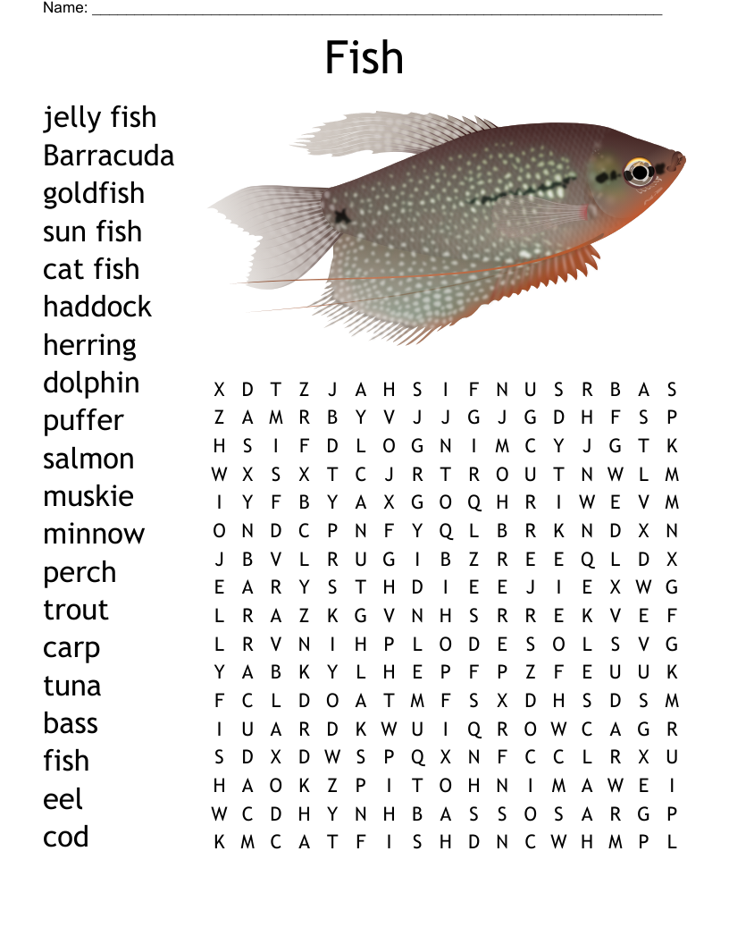 Fish Crossword Puzzle WordMint Fish Crossword Puzzle WordMint