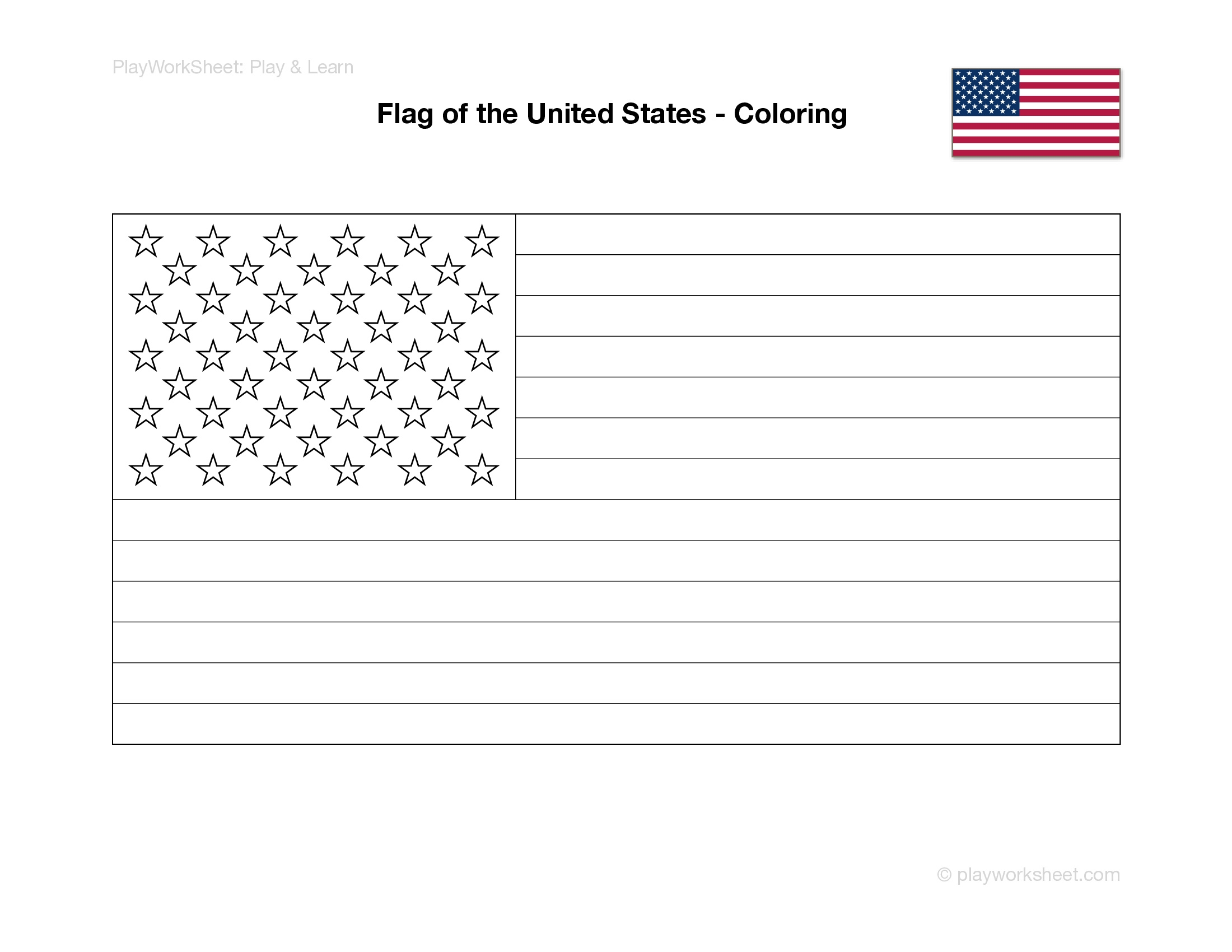 Flag Of The United States Coloring Page Free Printables For Kids