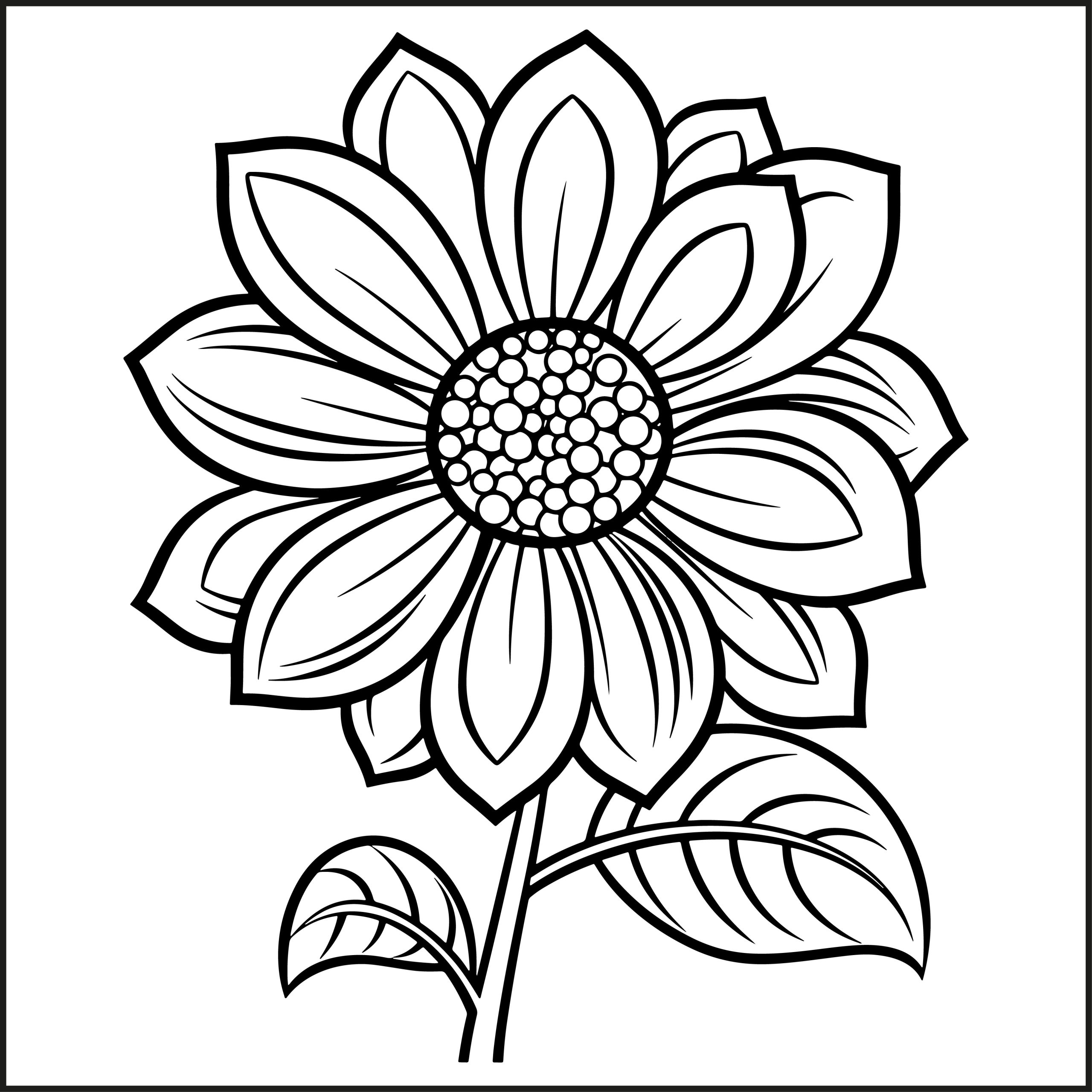 flower coloring pages easy