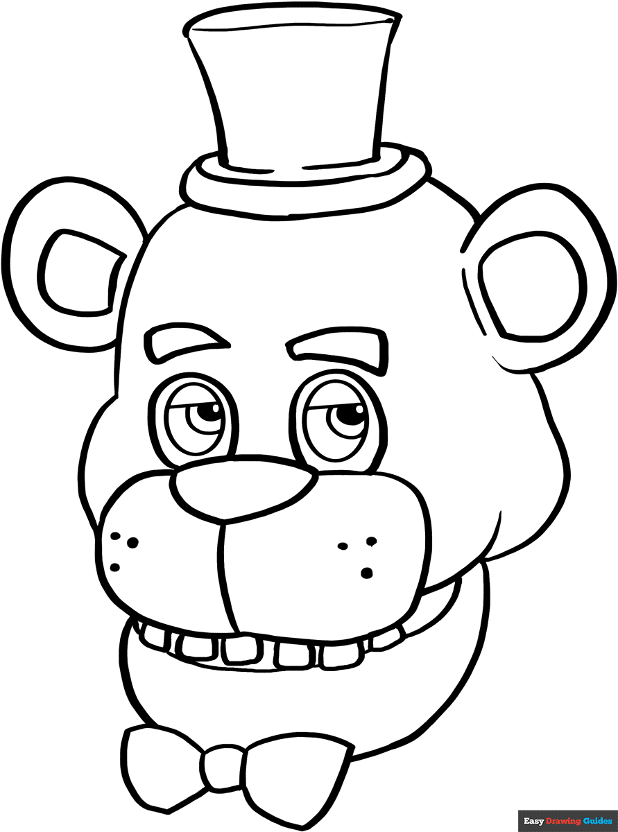Freddy Fazbear From Five Nights At Freddys Coloring Page Easy Drawing Guides