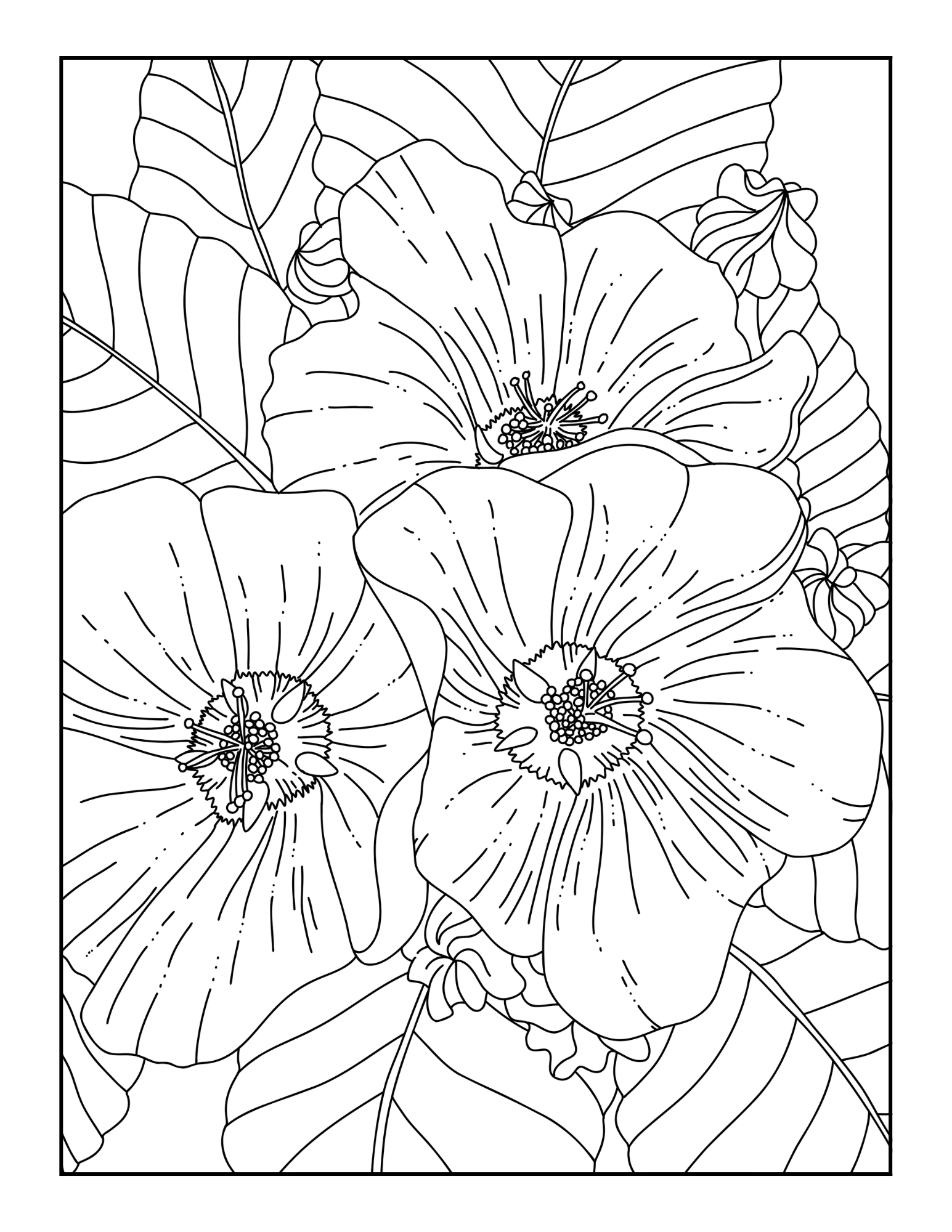coloring pages realistic flowers