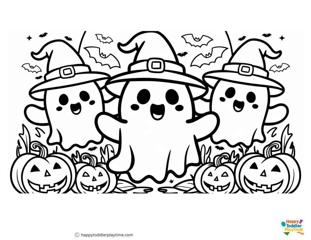 Free Ghost Coloring Pages Happy Toddler Playtime