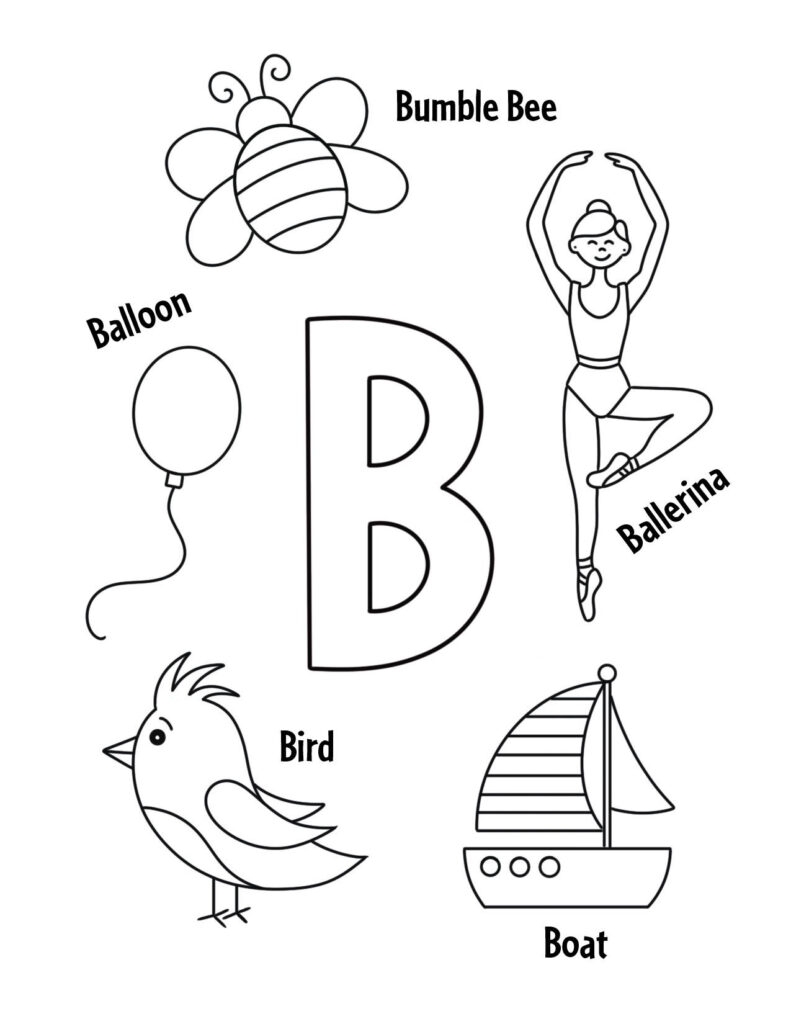 letter b coloring sheet