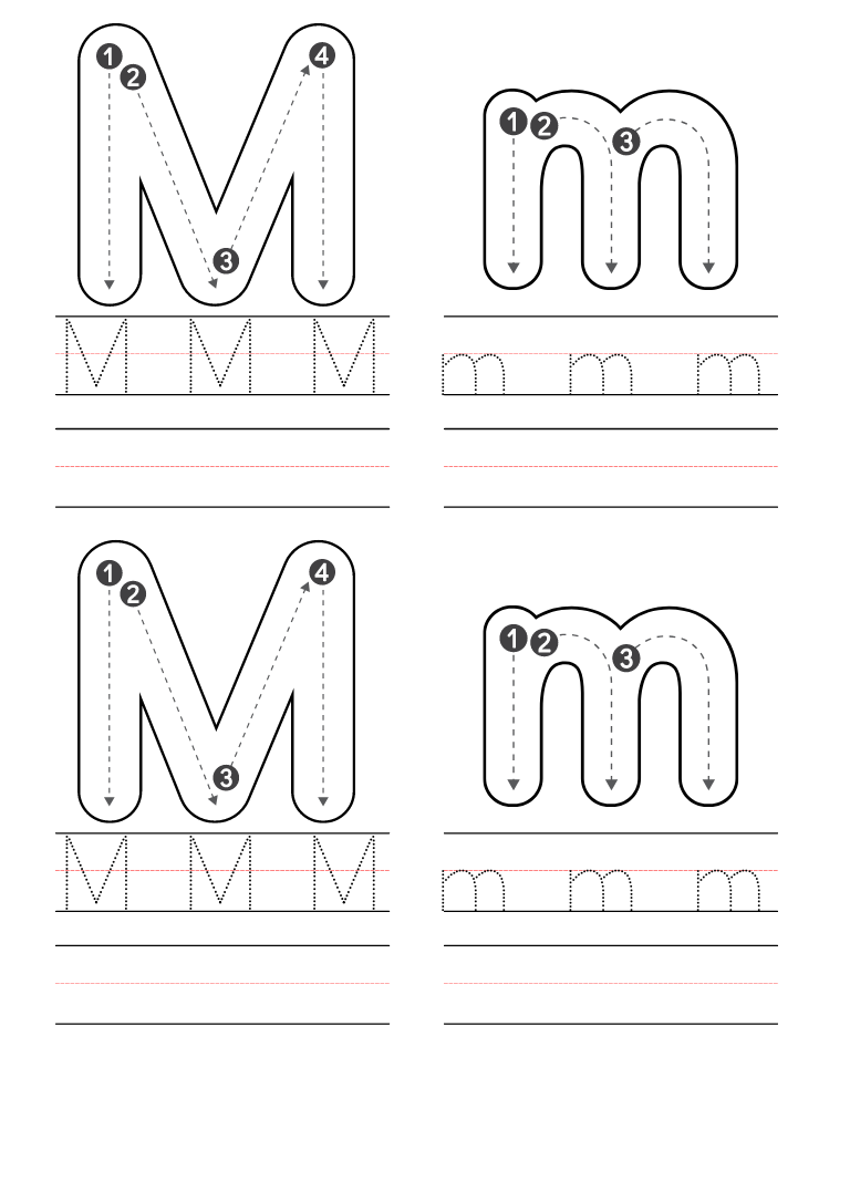 Free Letter M Coloring Pages Printable PDF