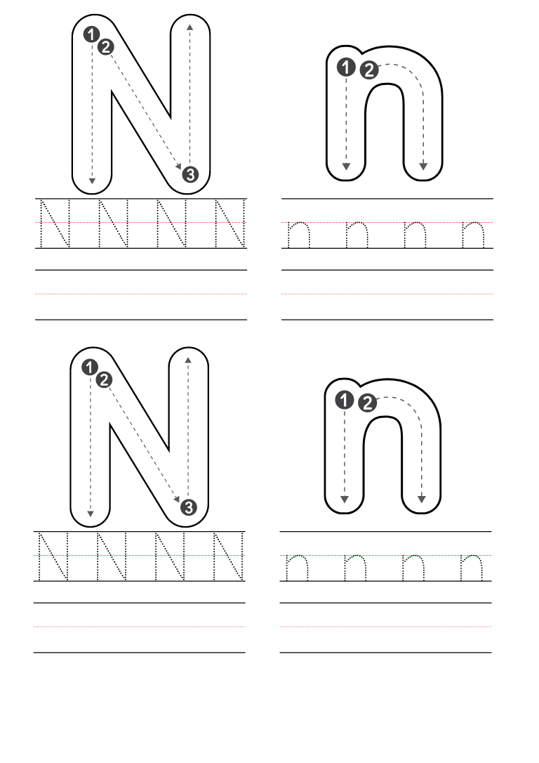 Free Letter N Coloring Pages Printable PDF Free Letter N Coloring Pages Printable PDF