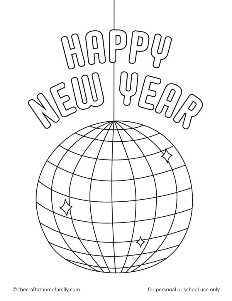 new year coloring sheets
