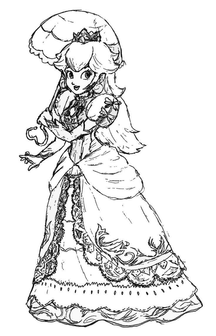 princess peach coloring sheet