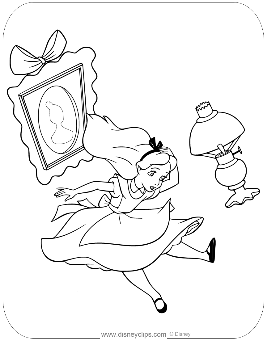 Free Printable Alice In Wonderland Coloring Pages Disneyclips