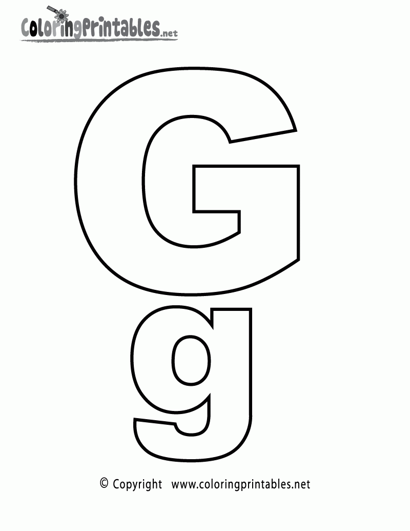 Free Printable Alphabet Letter G Coloring Page