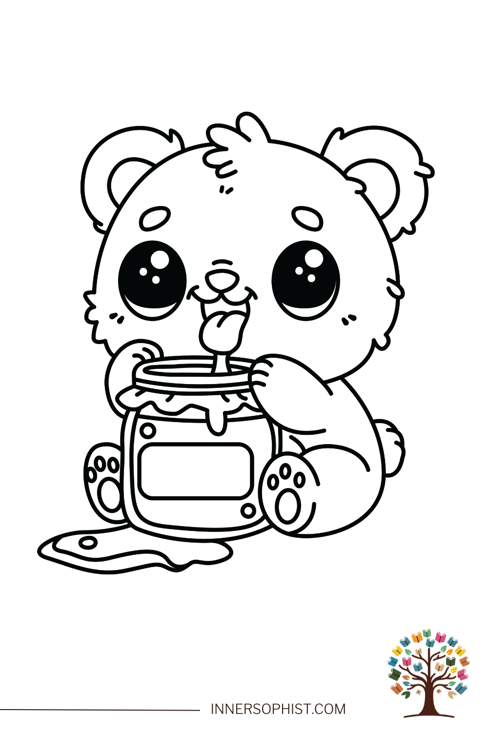 Free Printable Bear With Jar Coloring Page InnerSophist