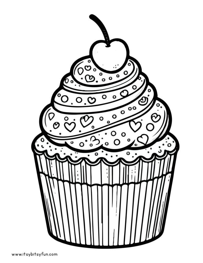 Free Printable Cupcake Coloring Pages For Kids Itsy Bitsy Fun