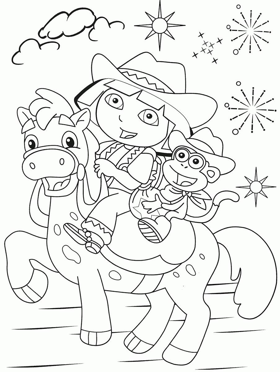 dora cartoon coloring pages