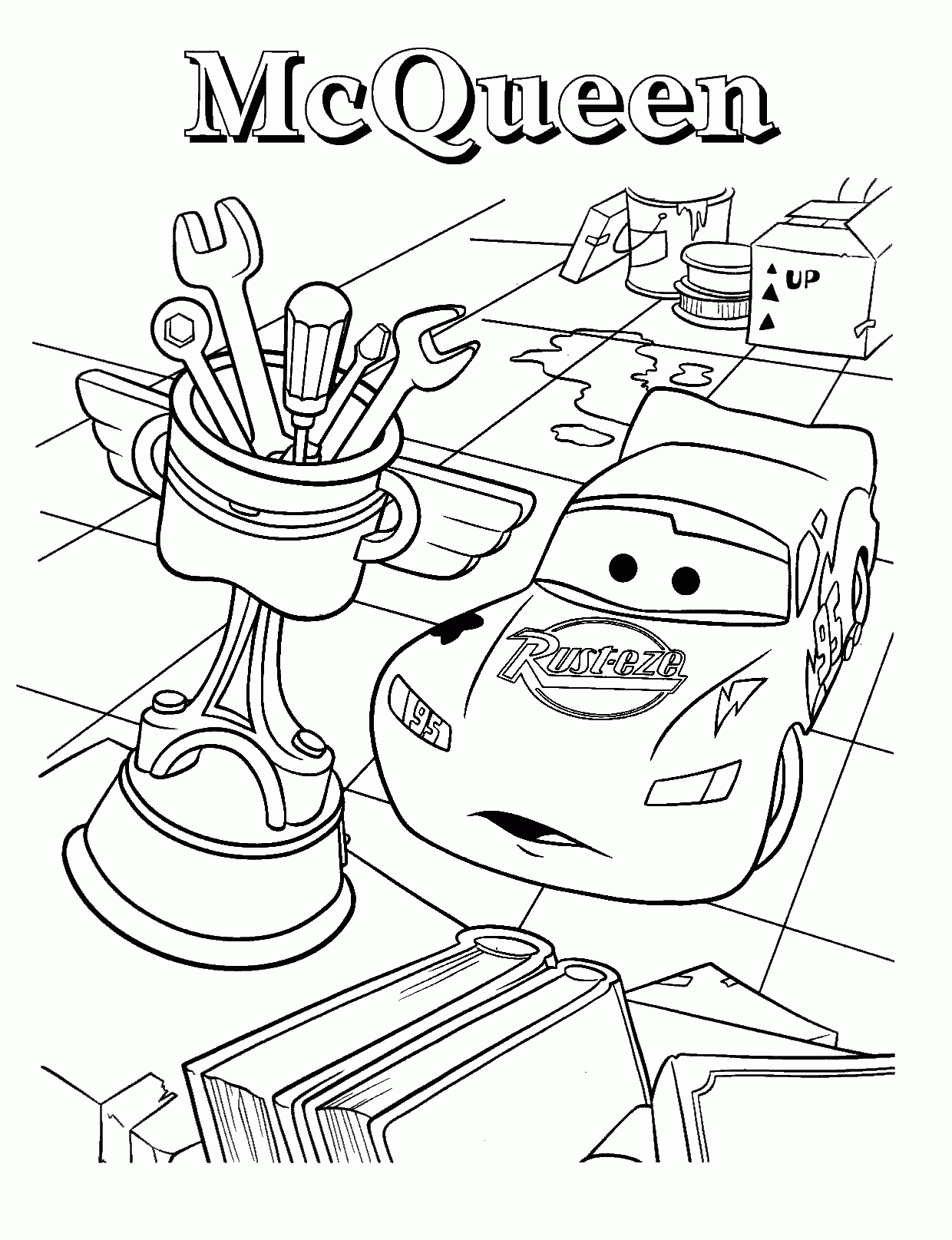 lightning mcqueen coloring sheet