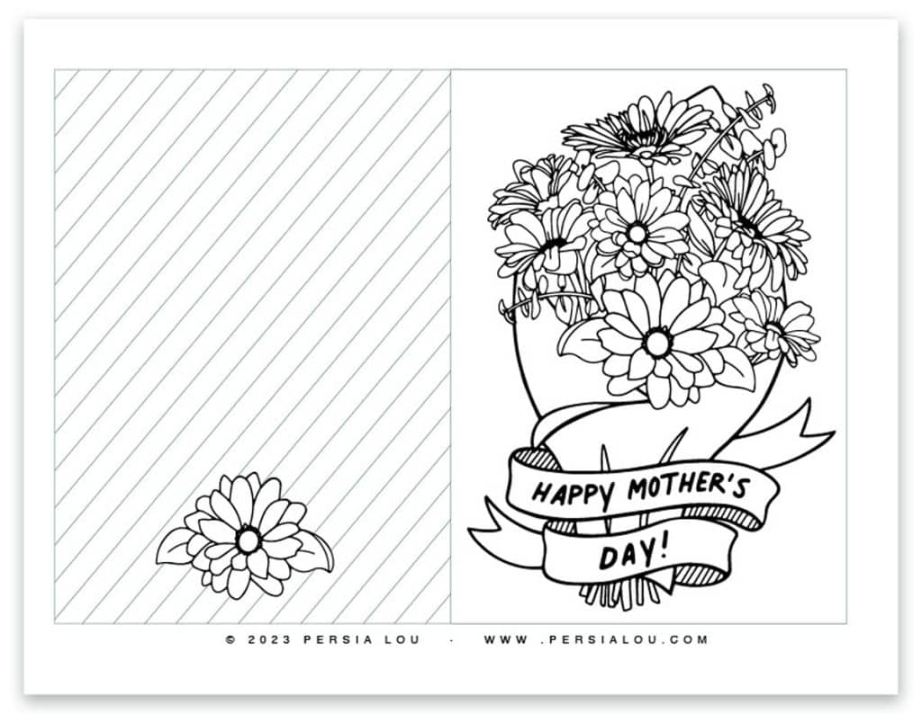 folding mothers day coloring cards