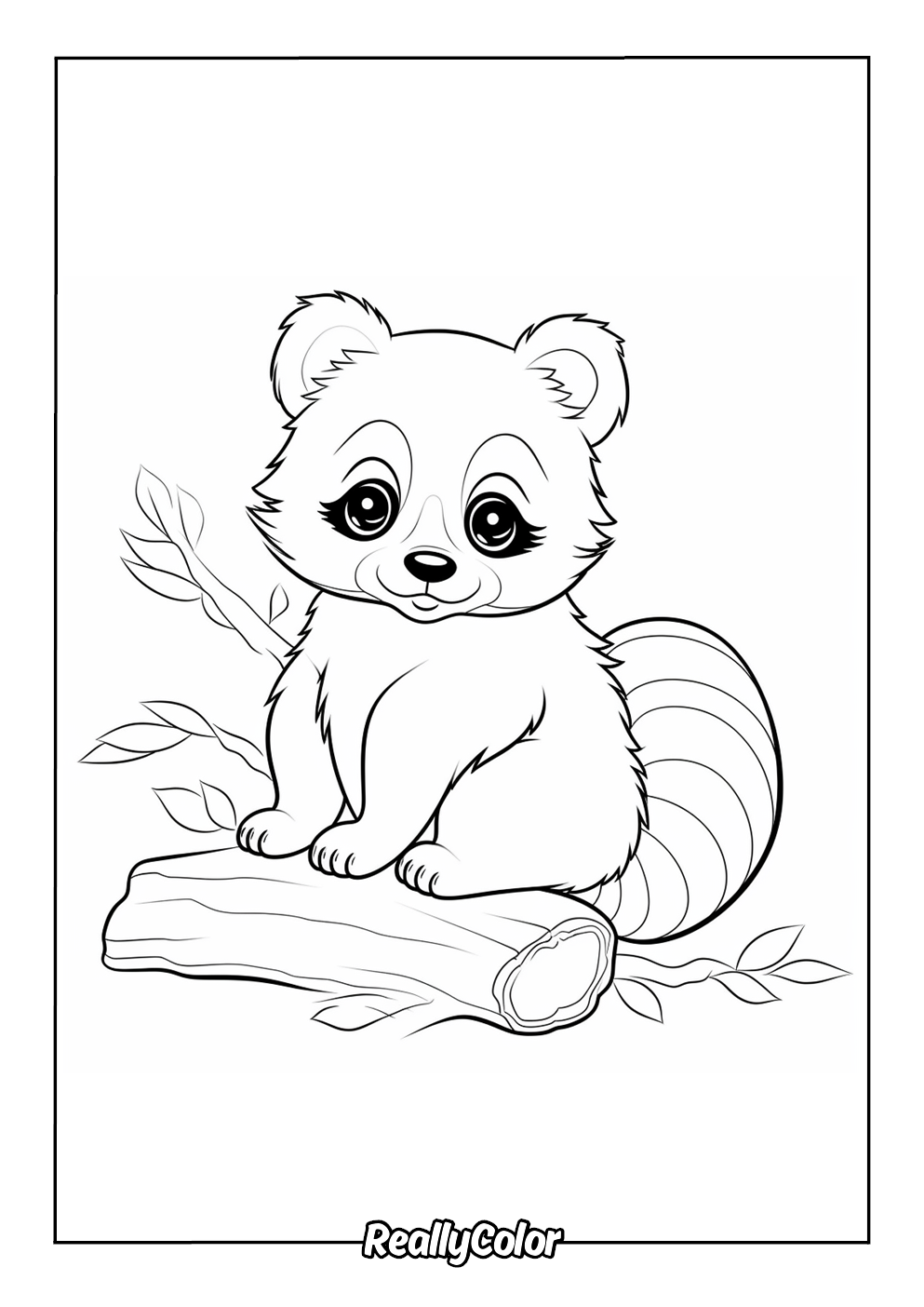 red panda coloring page
