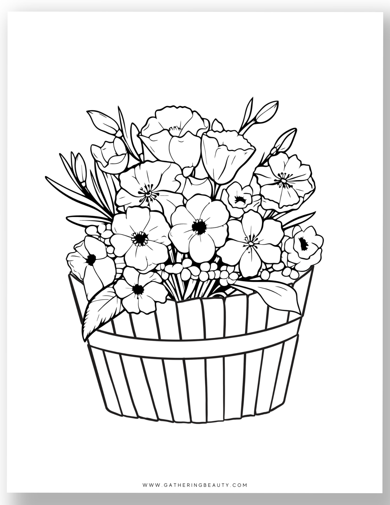 Free Printable Spring Flower Colouring Pages Gathering Beauty