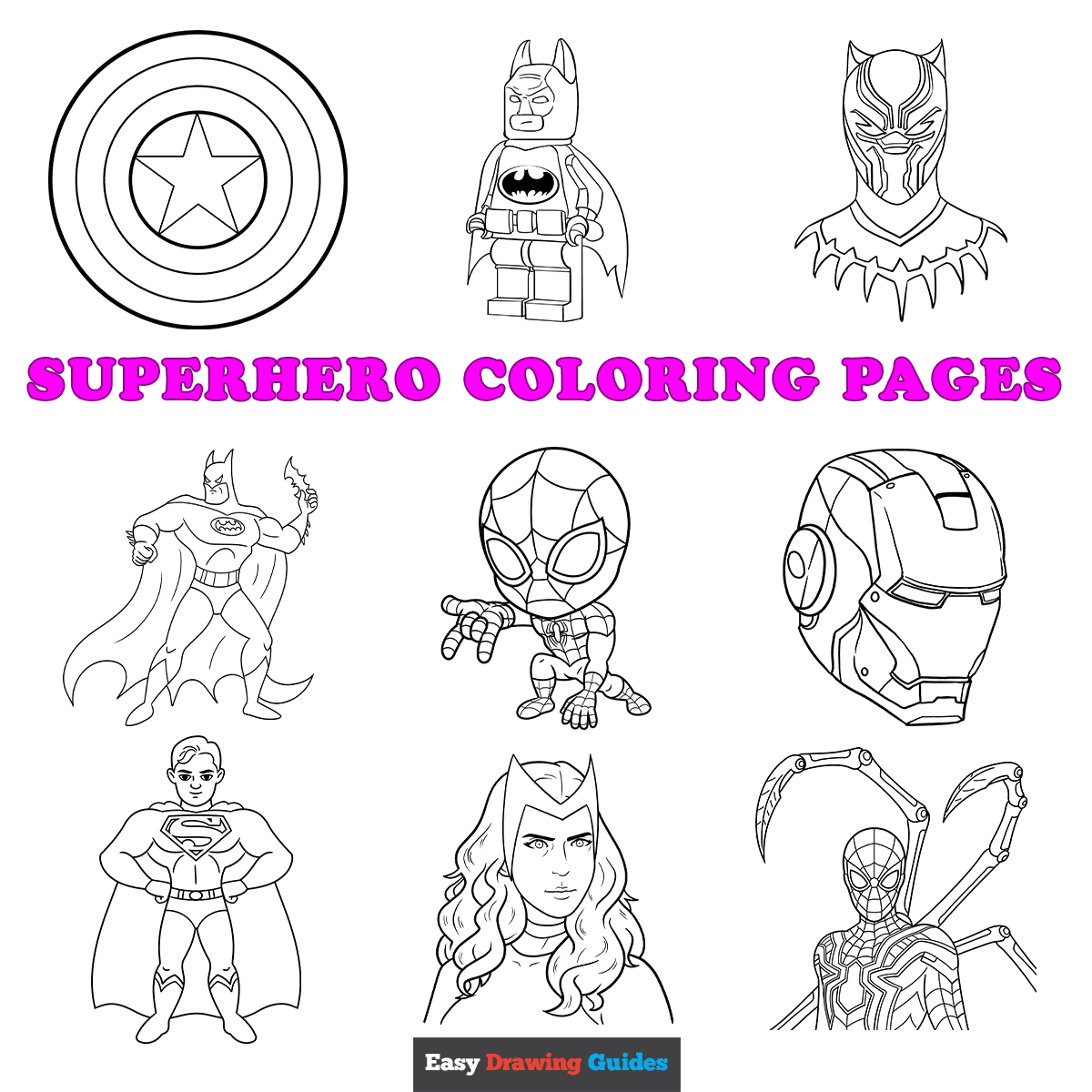 coloring sheets super hero