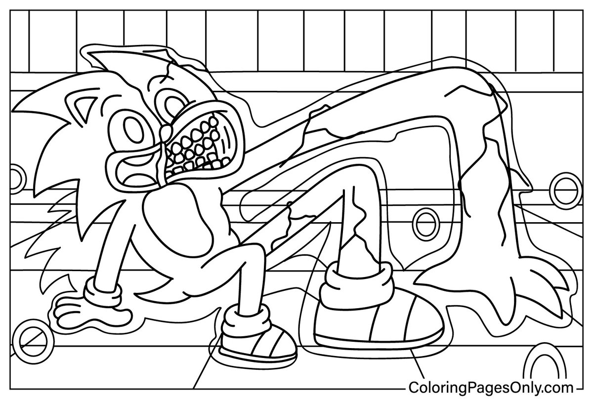 shin sonic coloring page