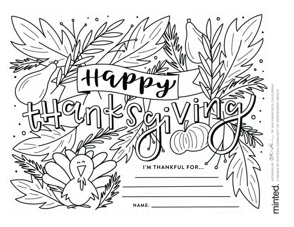 Free Thanksgiving Coloring Pages To Help Children Express Gratitude