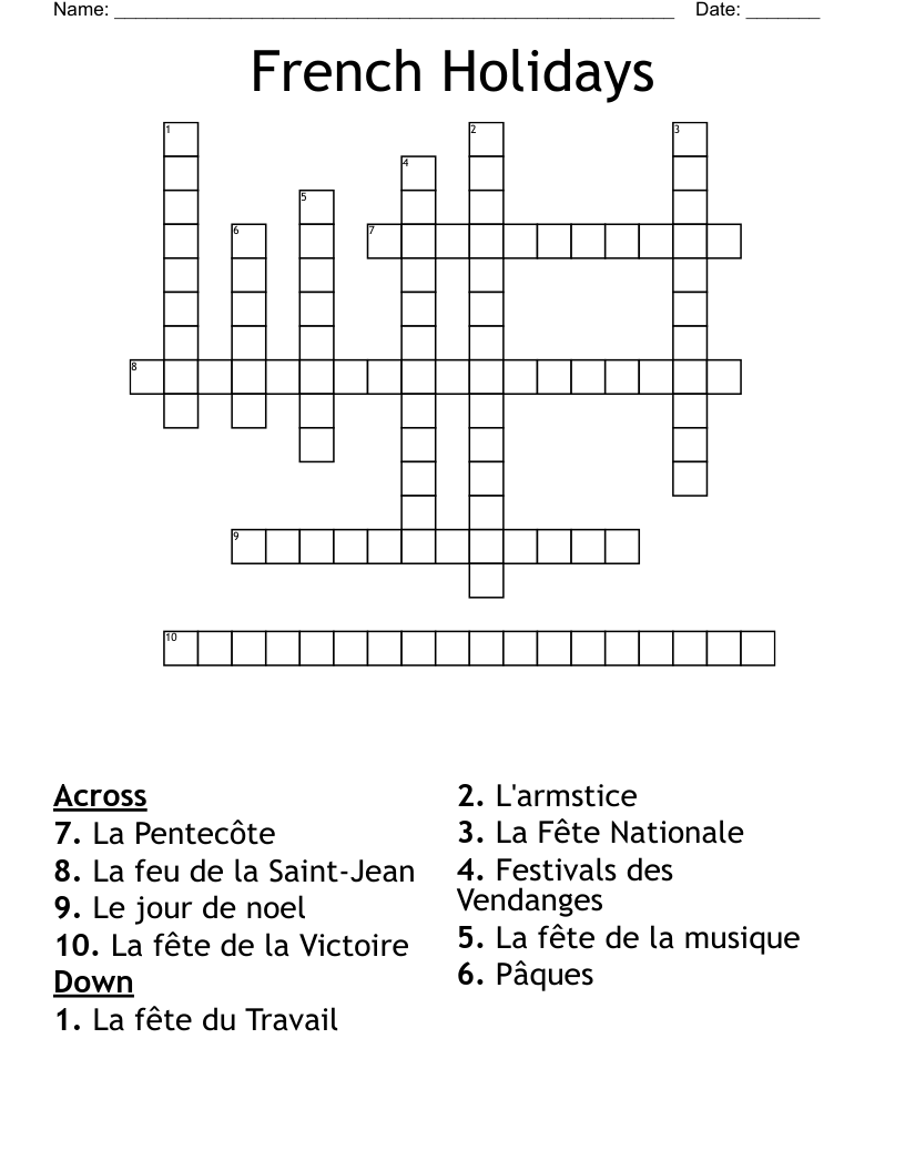 French Crossword WordMint