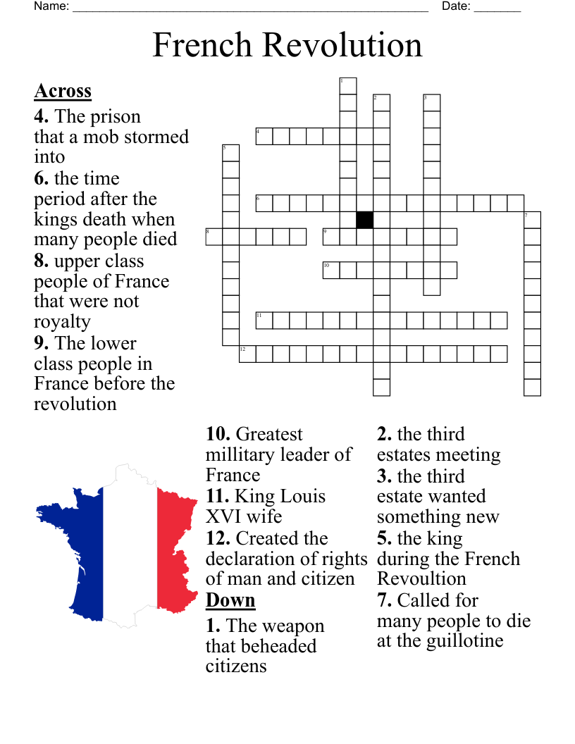 French Revolution Crossword WordMint