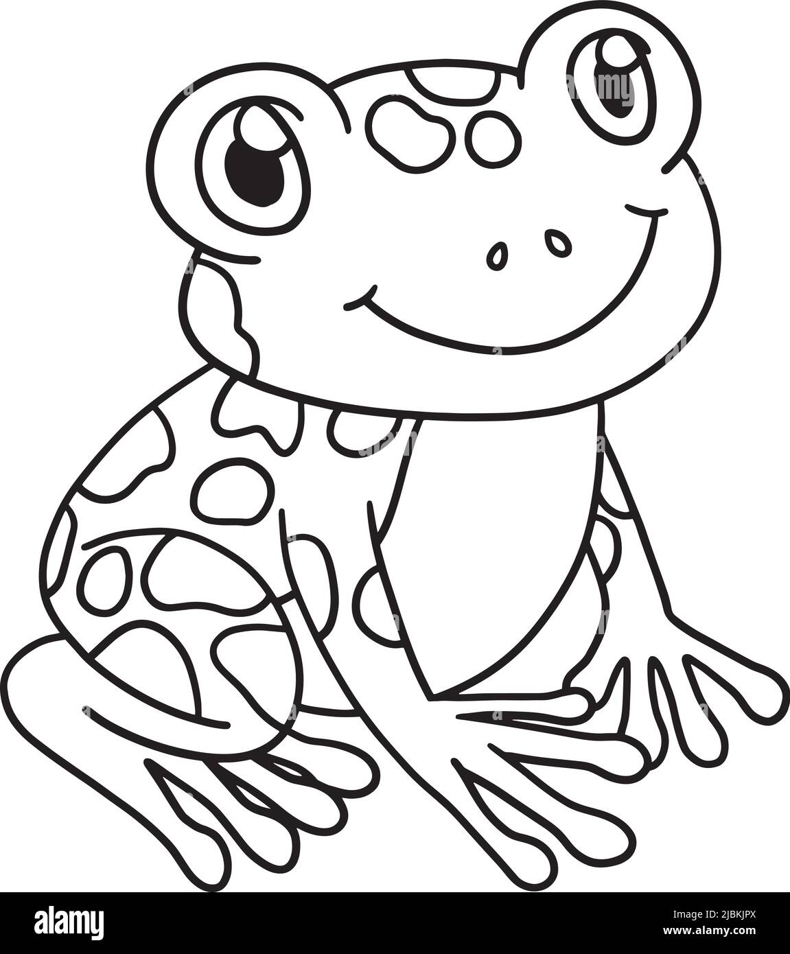 Frog Coloring Page Isolated For Kids Stock Vector Image Art Alamy