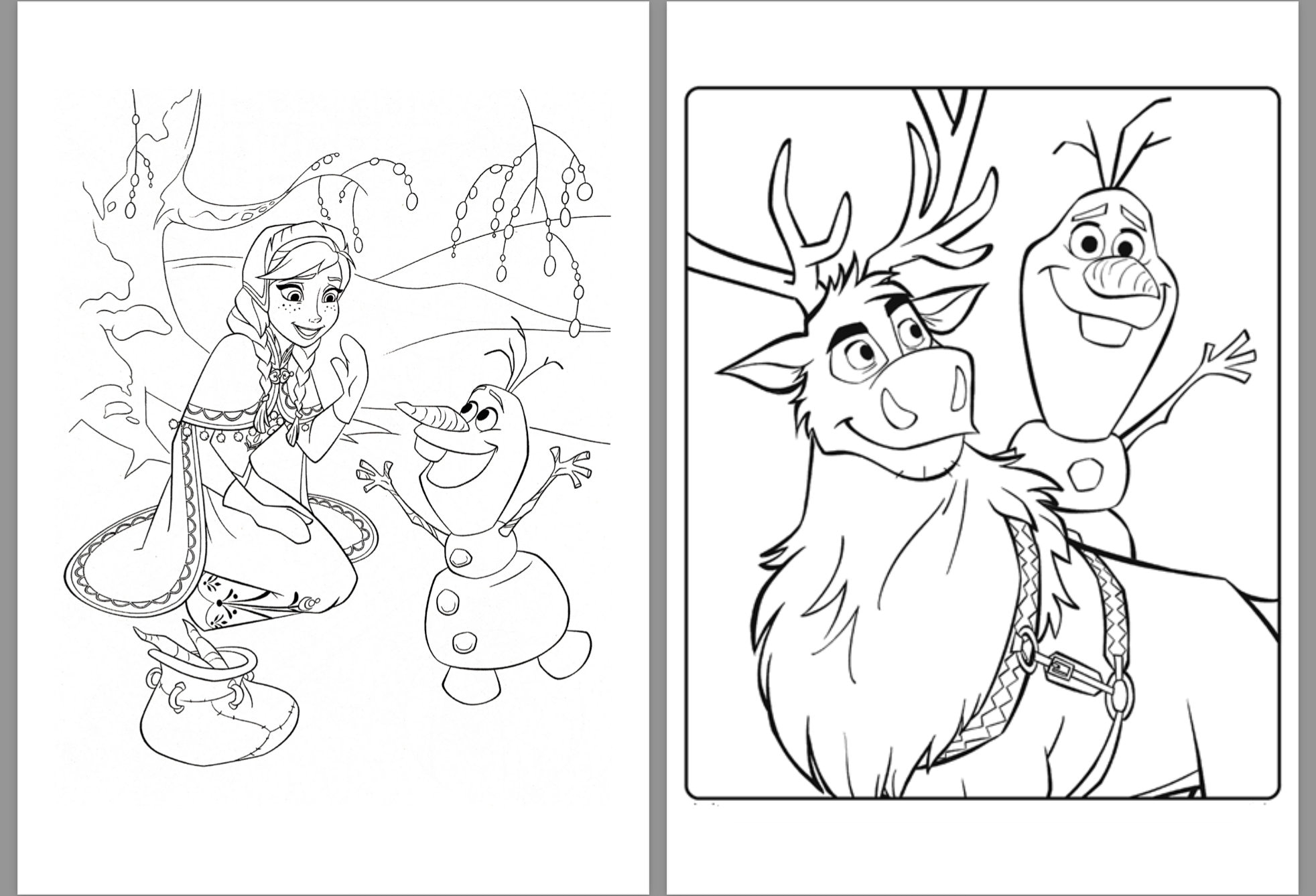 Frozen Coloring Book Anna Elsa Olaf 15 Pages printable PDF Etsy