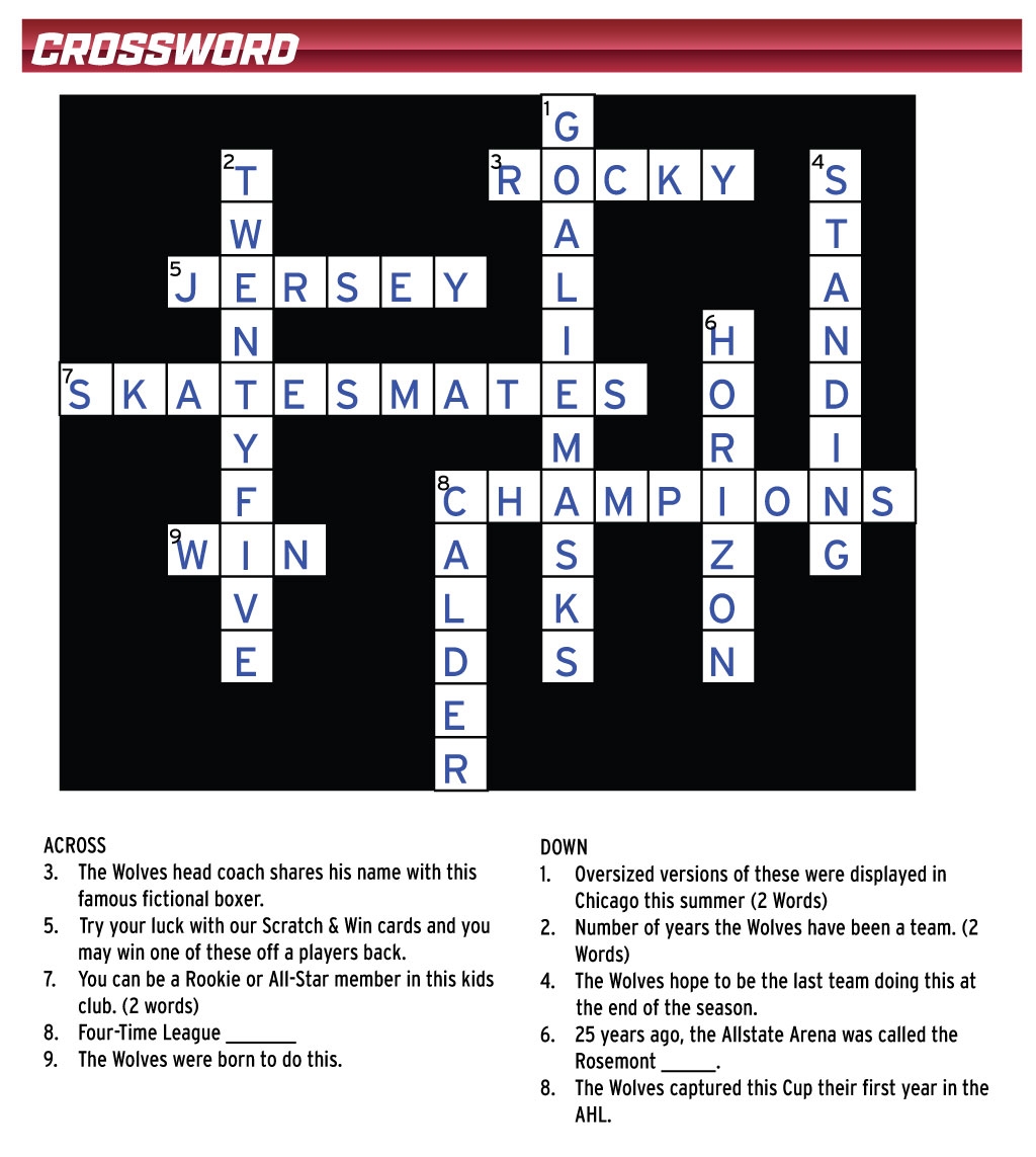 Games Answers February 2019 Chicago Wolves