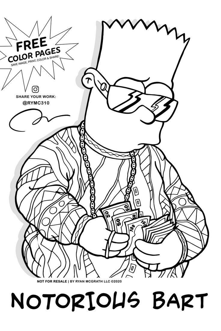 coloring pages of bart simpson