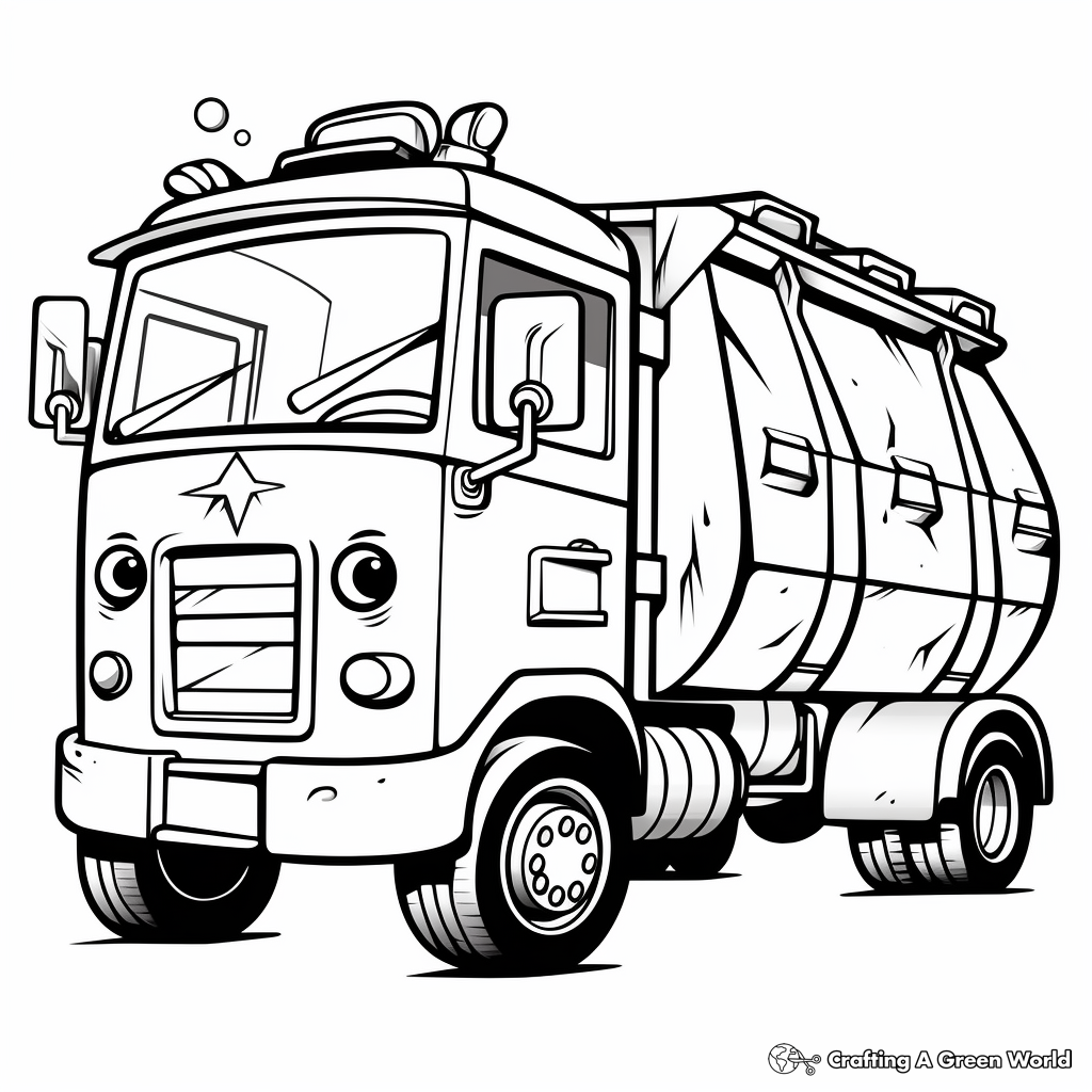 Garbage Truck Coloring Pages Free Printable 
