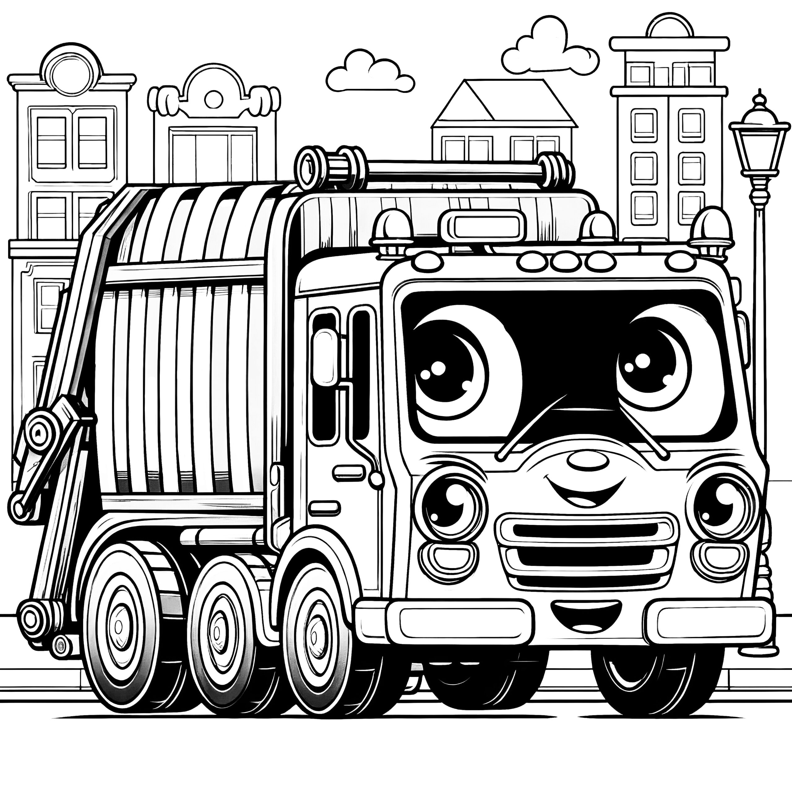 garbage truck coloring page