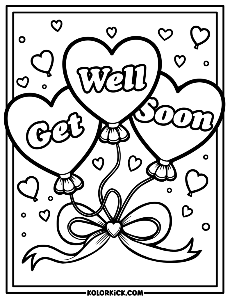 get well coloring pages