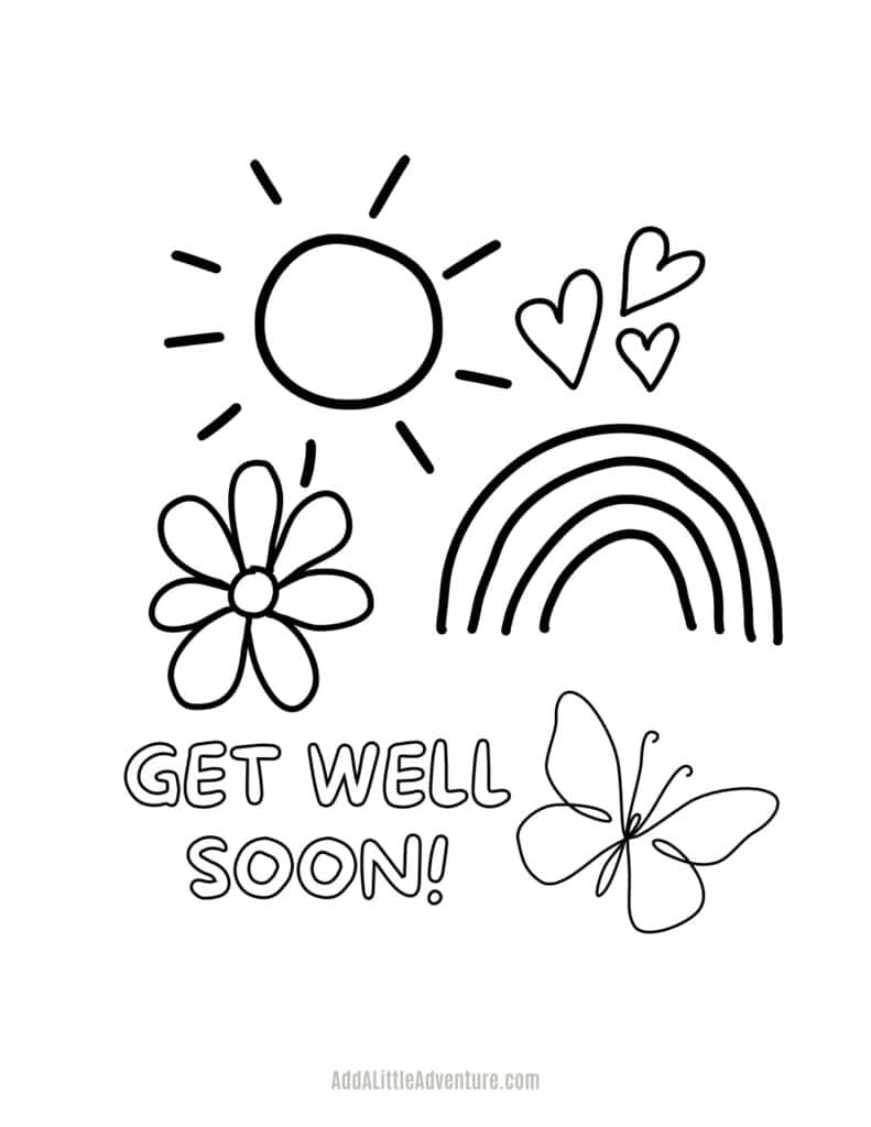 get well soon coloring page
