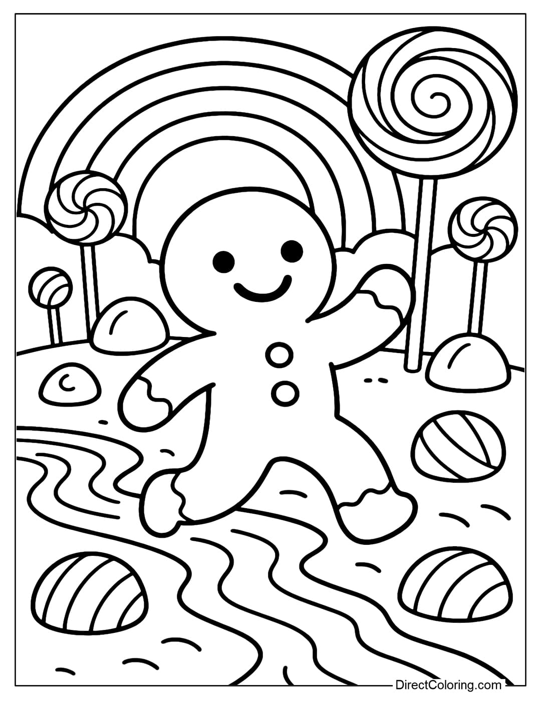 Gingerbread Man Coloring Pages Free PDF To Download And Print