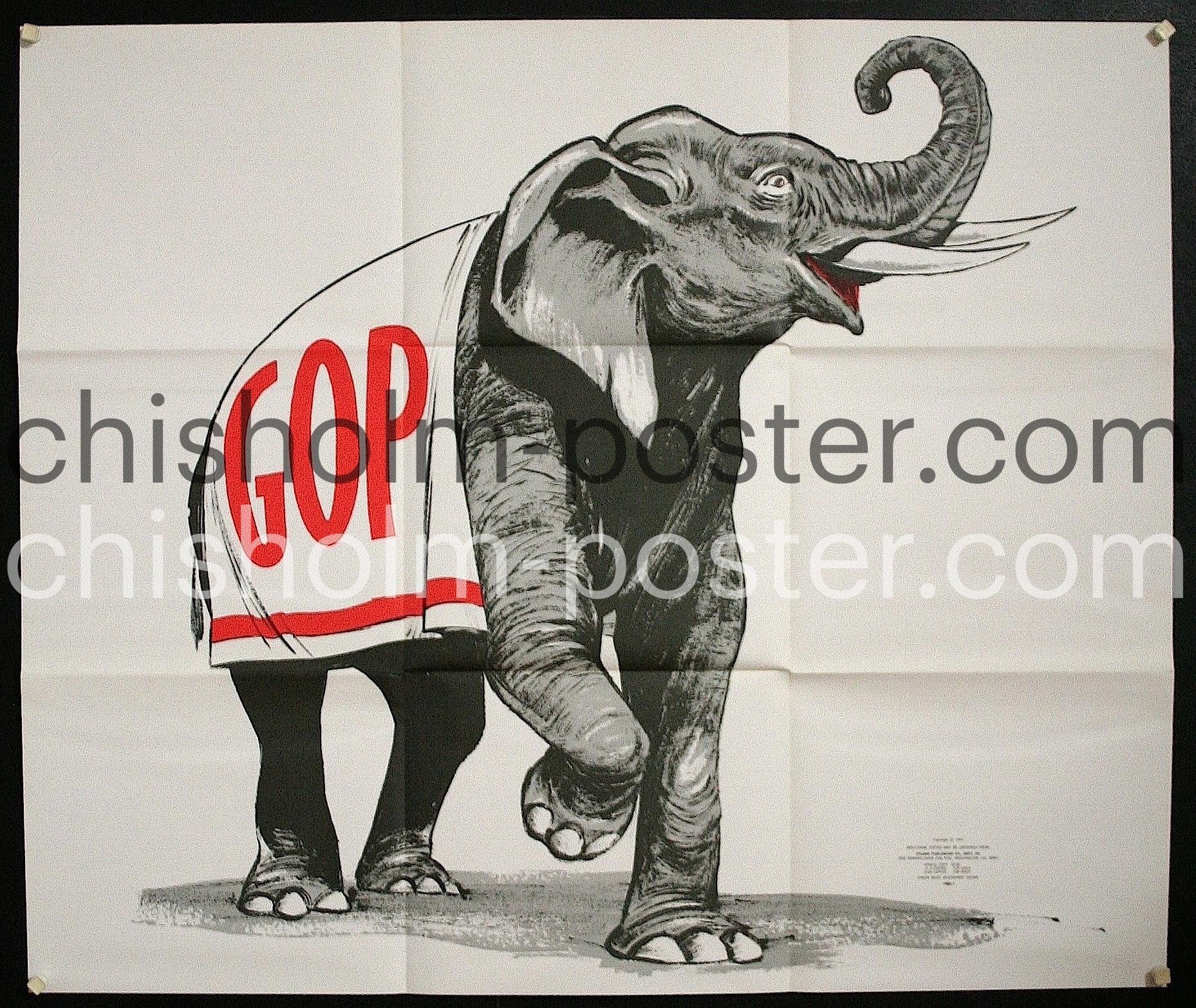 GOP Elephant Republican Original Vintage Poster Chisholm Larsson Gallery
