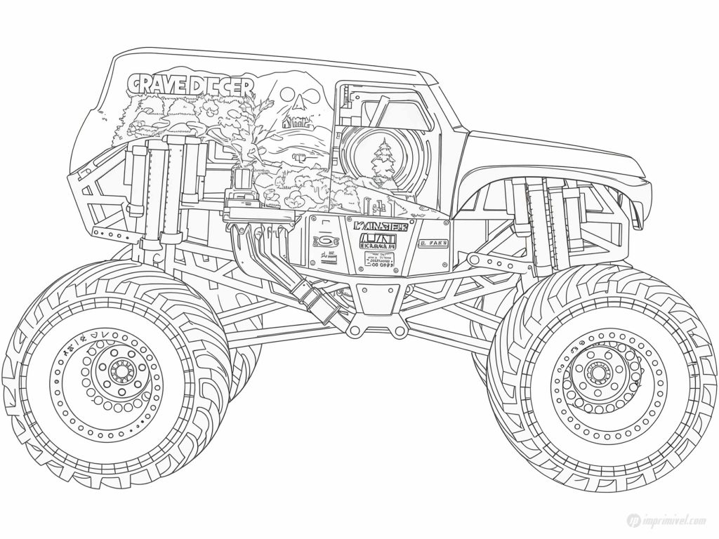 Grave Digger Monster Jam Coloring Page To Print Imprimivel Grave Digger Monster Jam Coloring Page To Print Imprimivel