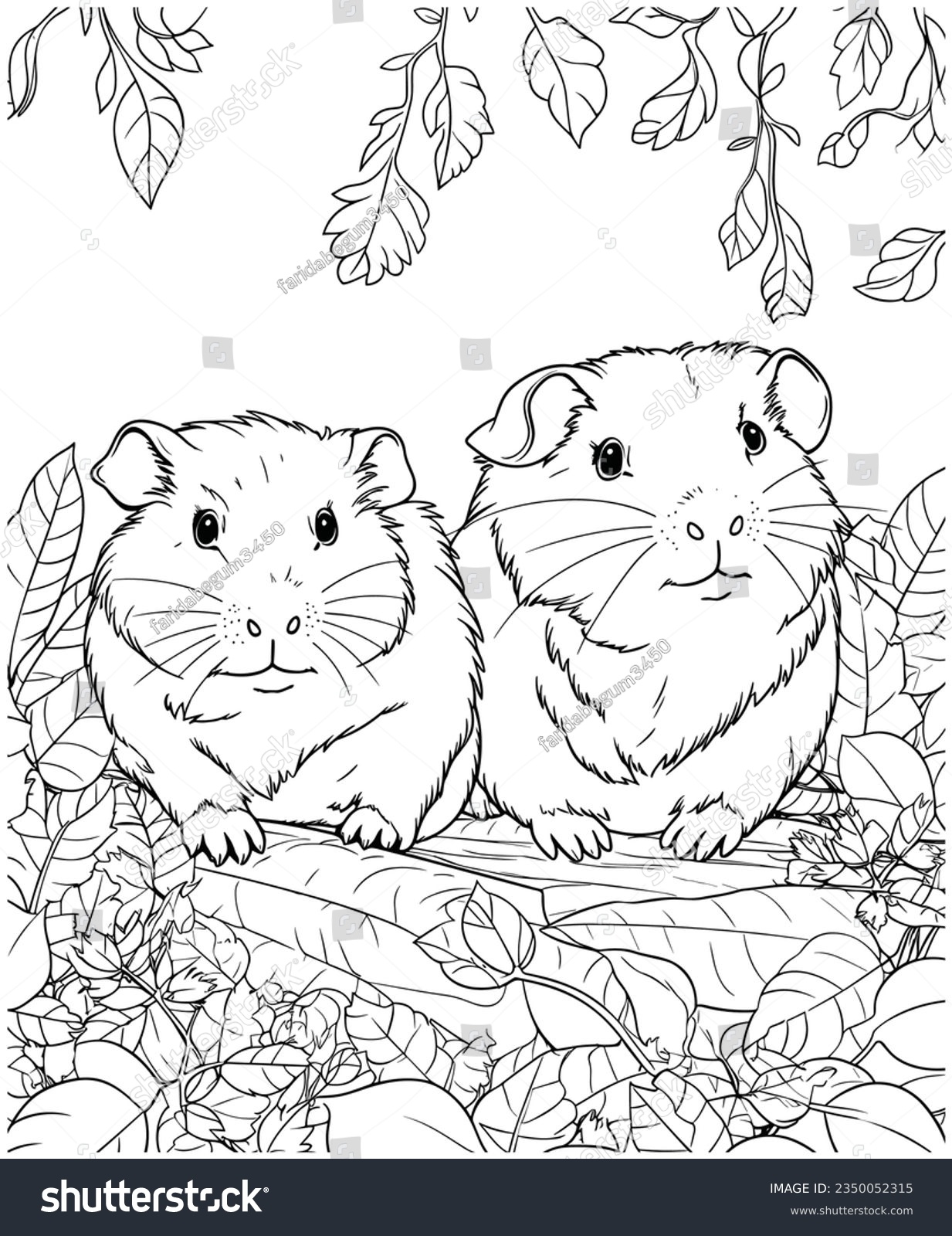 coloring pages guinea pigs