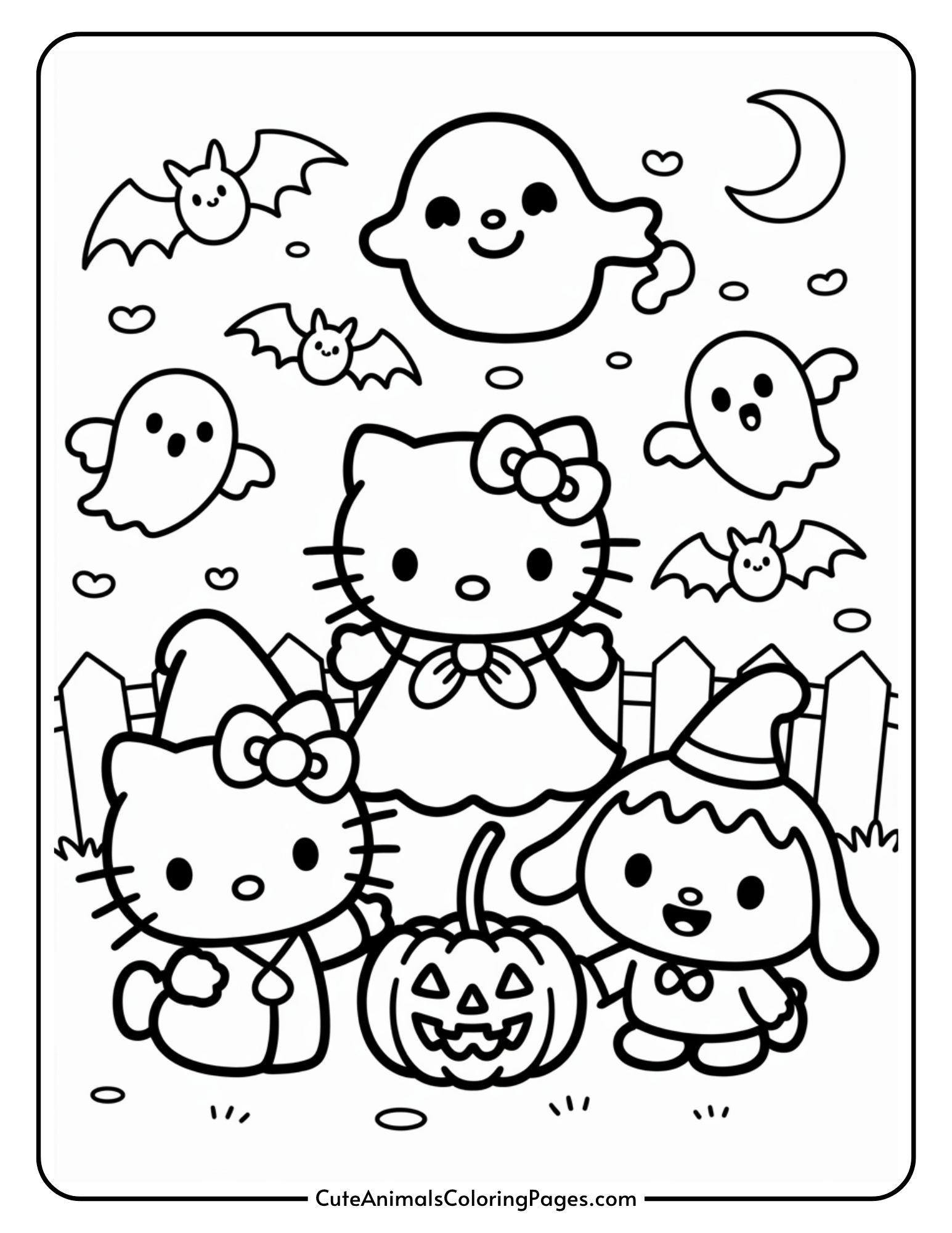 hello kitty characters coloring pages