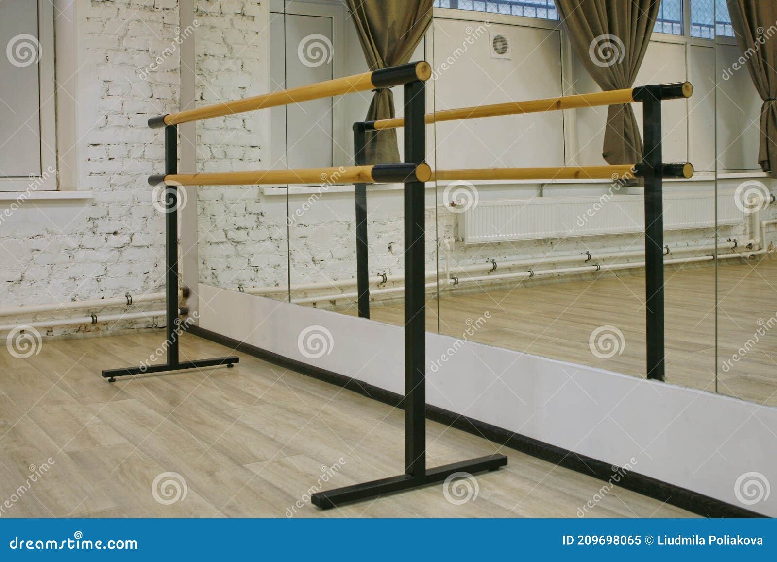 Handrail In The Dance Studio Interior Of An Empty Dance Hall Stock Image Image Of Lighting Dance 209698065