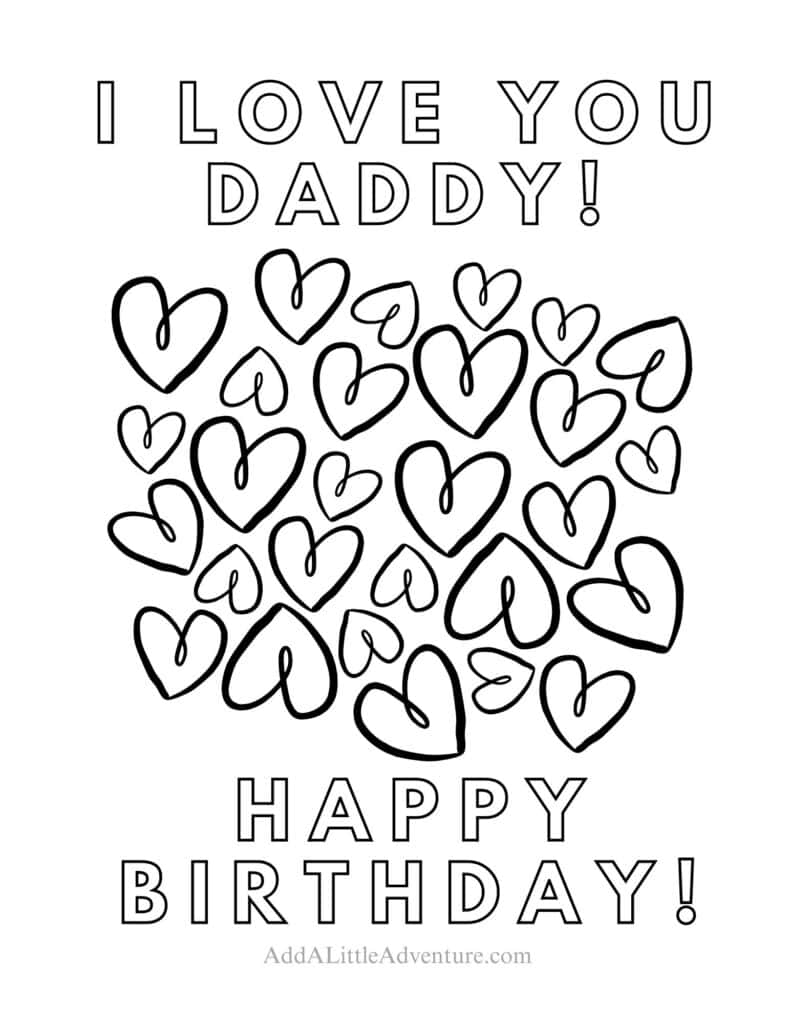 happy birthday dad coloring pages